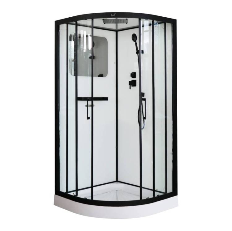 Душевая кабина Cerutti Spa VIVA101B с низким поддоном, профиль чёрный алюминиевый