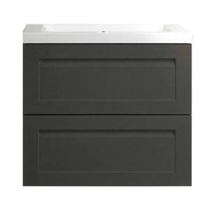 Тумба с раковиной Art&Max Platino AM-Platino-600-2C-SO-GM-Cer подвесная, серый матовый