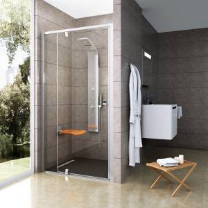 Душевая дверь в нишу Ravak PDOP2-120 Transparent, профиль сатин + защитное средство