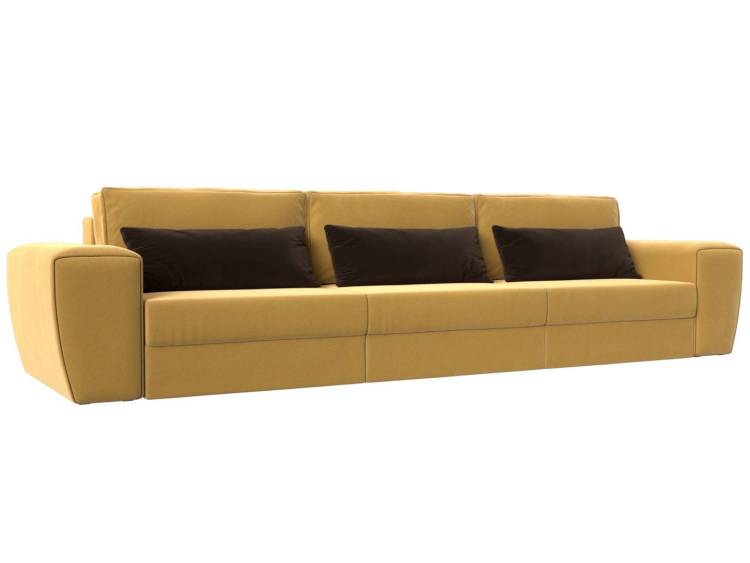 Прямой диван Лига Диванов Лига-008 Long 119040 желтый, коричневый