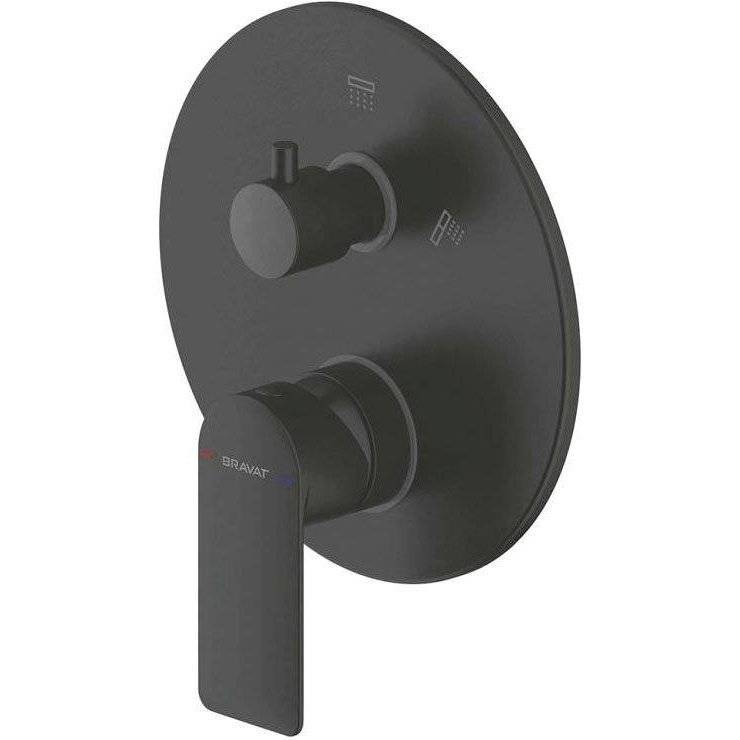 Смеситель для ванны Bravat Eddie Black PB8369402BW-2-ENG черный матовый