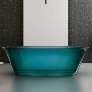 Прозрачная ванна Abber Kristall AT9707Aquamarin 170x75 бирюзовая