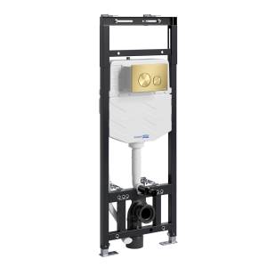 Система инсталляции для унитазов Wasserkraft Alme 15TLT.010.ME.MG02 клавиша золото матовое