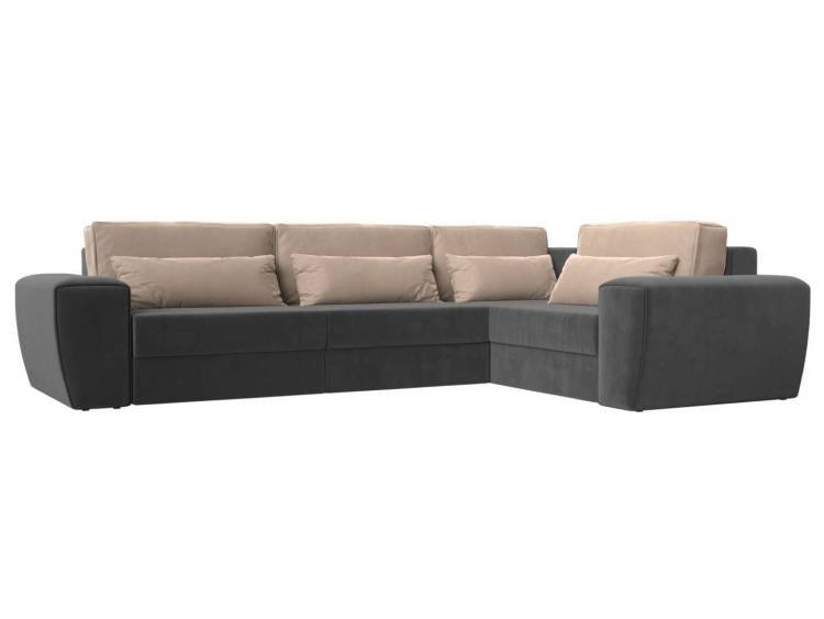 Диван угловой Лига Диванов Лига-008 Long 118720 серый, бежевый, правый