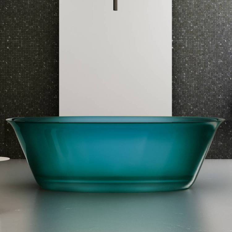 Прозрачная ванна Abber Kristall AT9707Aquamarin 170x75 бирюзовая