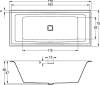 Акриловая ванна Riho Bathtubs B100033005 Still square 170x75, светодиоды и подголовник с размещением справа, заполнение через перелив фото 4