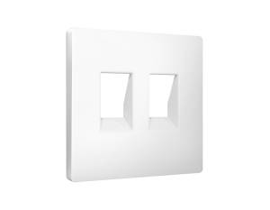 Лицевая панель для двойной компьютерной/телефонной розетки RJ-45/RJ-11 Ambrella Volt Alfa AP1321 белый матовый