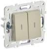 Выключатель 2-клавишный проходной IEK Skandy SK-V22-1-10-K10 бежевый