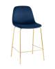 Набор из 2 полубарных стульев Stool Group Валенсия SN OS-001CB HLR-64 gl X2 синий, золотые ножки фото 2