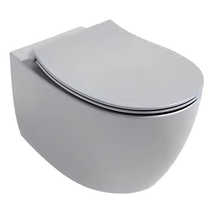 Унитаз подвесной Isvea Sentimenti Neo 10AR02010-2V + 40D80547I-S безободковый, с крышкой-сиденьем микролифт, серый матовый