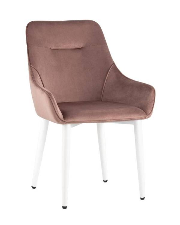 Стул Stool Group Диана MC101-2 KD HLR-44 пыльно-розовый ножки белые, велюр