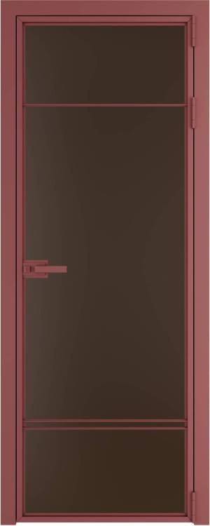 Межкомнатная дверь Profil Doors 4 AX цвет профиля Красный антрацит, стекло безопасное 6 мм монохром шоколад 800x2000