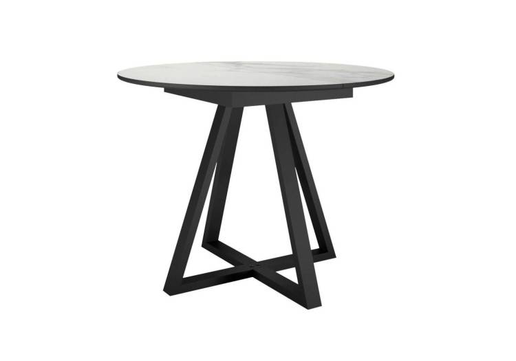 Стол Дик DikLine SKZ100 00-00073186 d1000 керамика belgium grey polished/подстолье черное/опоры черные