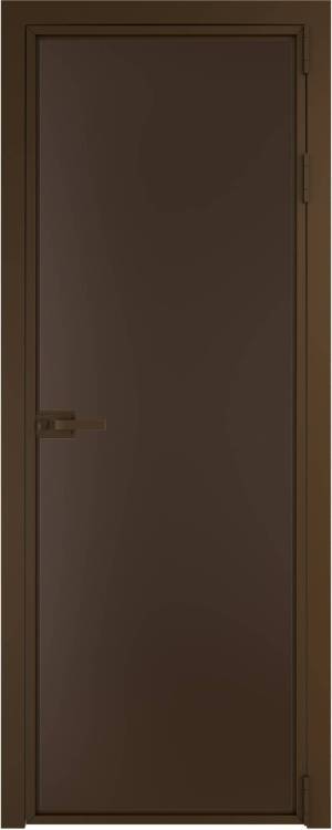 Межкомнатная дверь Profil Doors 1 AX цвет профиля Деорэ, стекло безопасное 6 мм монохром шоколад 600x2000