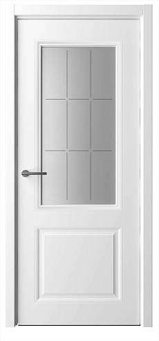 Межкомнатная дверь Albero Стиль-1 полотно Белое, стекло "Топаз" 700x2000