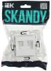 Розетка компьютерная RJ45 2-местная IEK Skandy SK-K20-2-K01 арктический белый фото 2