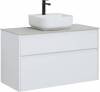 Тумба с раковиной Aquanet Nova Lite 100 белая глянцевая, 2 ящика фото 5