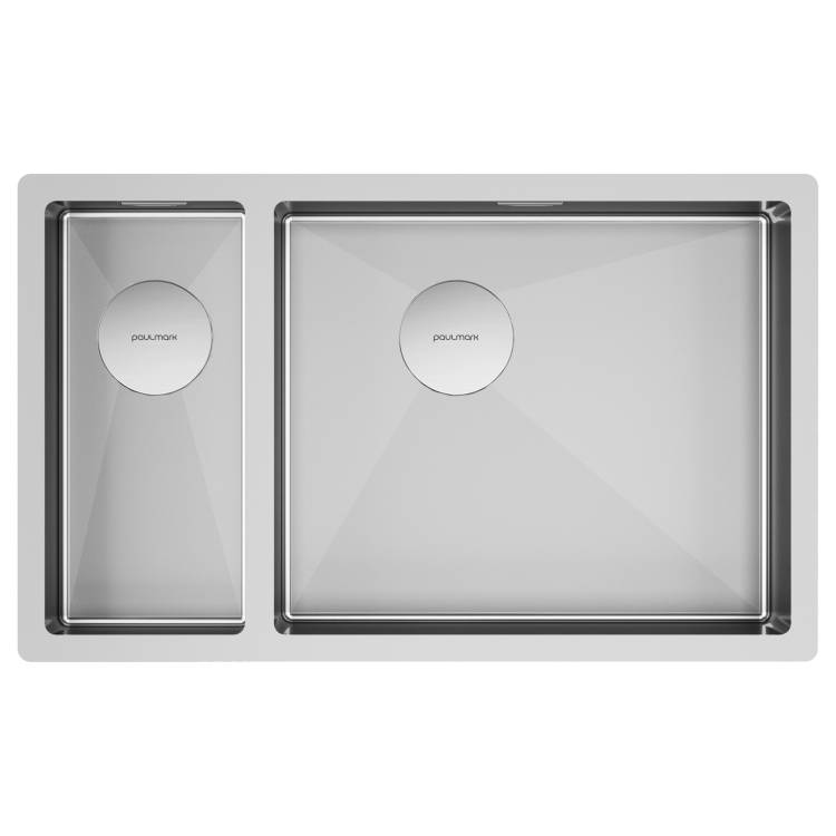 Мойка кухонная Paulmark Next 69/2S Uni PM226944-BSR Брашированная Сталь, 69x44