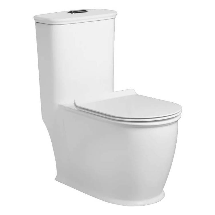 Унитаз-моноблок SantiLine SL-5019 безободковый, с крышкой-сиденьем микролифт