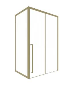 Душевой уголок Timo T52L+T63 профиль матовое золото, стекло прозрачное, 100x120x200
