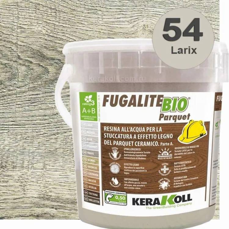 Затирка Kerakoll Fugalite Bio Parquet 54 Larix Банка (A+B) 3 кг