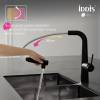 Смеситель для кухни Iddis Pure PURBLPFi05N с каналом для фильтрованной воды и выдвижным изливом, черный матовый фото 4