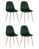 Набор из 4 стульев Stool Group Валенсия SN OS-001-V HLR-57 DUAL X4 темно-зеленый, велюр