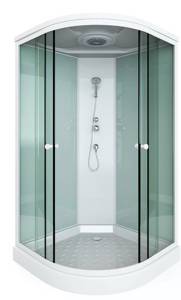 Душевая кабина Arcus Style S-13 100x100x215, фронтальные стекла - матовые фактурные, задние - белые матовые