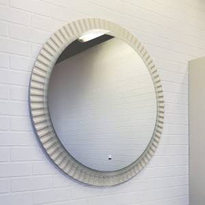 Зеркало Comforty Мадрид 90 00-00014159 с подсветкой и антизапотеванием, бесконтактный сенсор, серый шелк