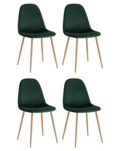 Набор из 4 стульев Stool Group Валенсия SN OS-001-V HLR-57 DUAL X4 темно-зеленый, велюр
