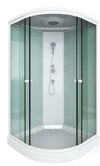 Душевая кабина Arcus Style S-13 100x100x215, фронтальные стекла - матовые фактурные, задние - белые матовые