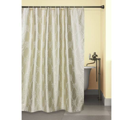 Штора для ванной Bath Plus LC1206-2S Маленькие кольца, 180x200, бежевый