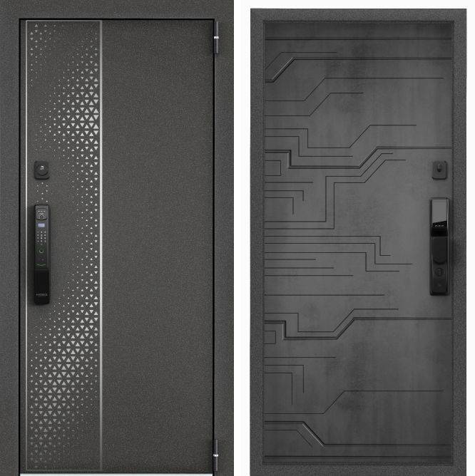 Входная стальная дверь Torex CYBER PRO MP 2989739 Колоре гриджио/ПВХ Бетон темный 2050x880