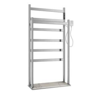 Полотенцесушитель электрический Wonzon & Woghand WW-A407-BR напольный, брашированный никель