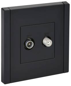 ТВ-розетка TV+SAT IEK Forte&Piano FP-AF20-O-K02 черный