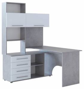 Стол компьютерный Сокол КСТ-14.1Л 00-00015782, 4680212015564, 4680212015571 Бетон/белый