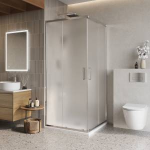 Душевой уголок Belbagno LUCE-A-2-90-P-Cr профиль хром, стекло матовое, 90x90x195