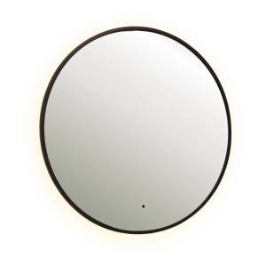 Зеркало Dreja Shine 99.2050 с подсветкой и бесконтактным сенсором, черный, 80x80