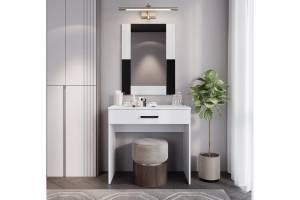 Столик туалетный с зеркалом БТС МЕБЕЛЬ Фьюжен 00-00287124 Белый