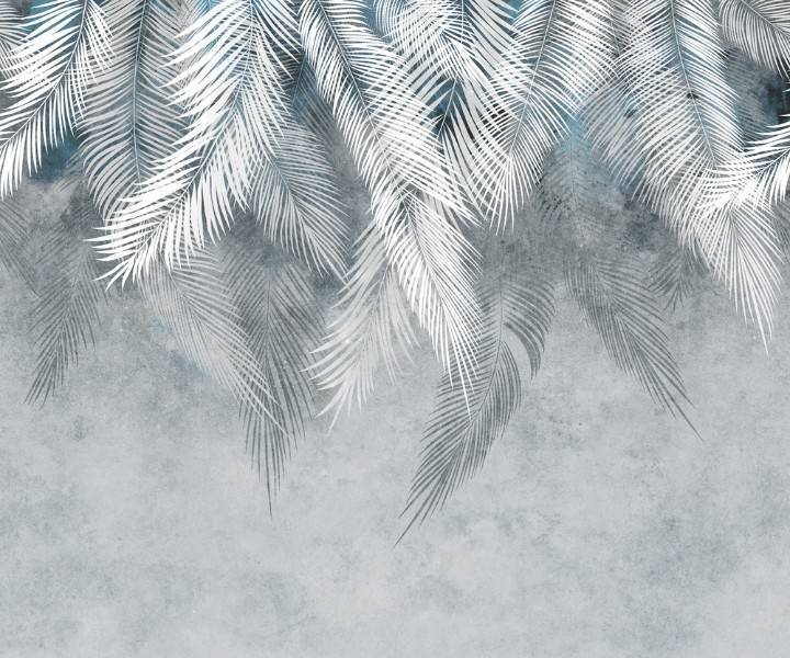 3D Фотообои Artegrafico «Тропические листья в голубых тонах» FLV-007 канвас