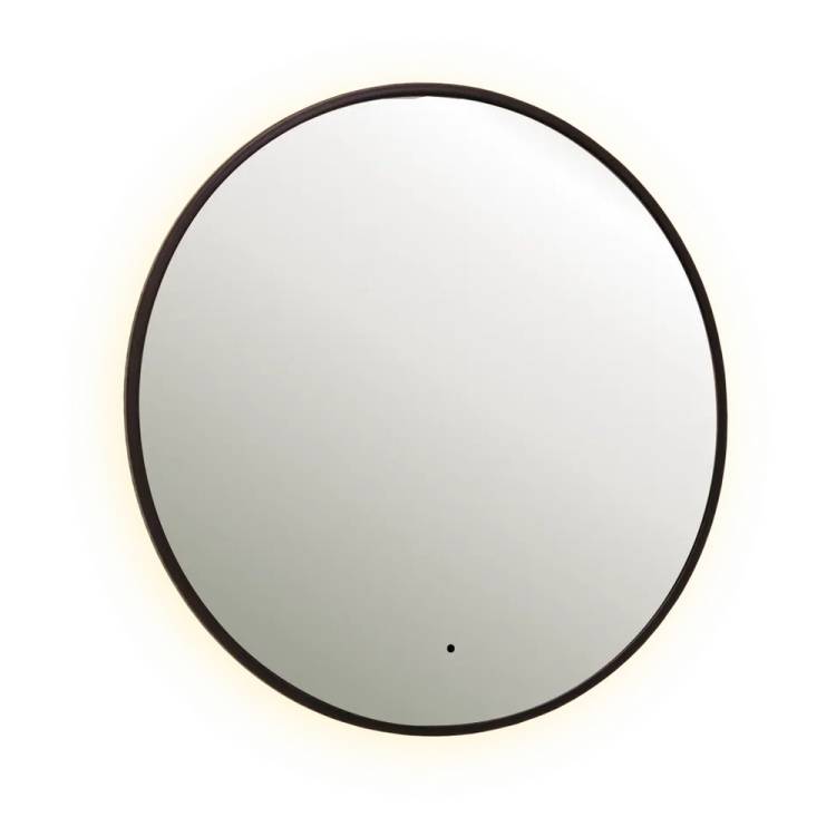 Зеркало Dreja Shine 99.2050 с подсветкой и бесконтактным сенсором, черный, 80x80