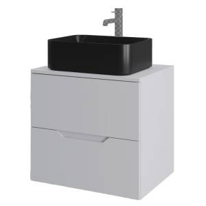 Тумба с раковиной Orange Line Li-60TuwMDF+B02-460MB белая матовая, 60 см