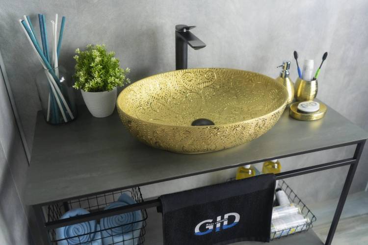 Раковина Gid Lago Nc444 52233 золотая, 51x39x14.5