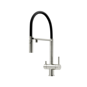 Смеситель для кухни Sancos Imola (Имола) SC4010BNbh с подключением к фильтру для воды, брашированный никель с черным изливом
