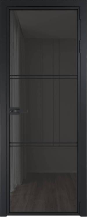 Межкомнатная дверь Profil Doors 3 AX цвет профиля Черный, стекло безопасное 6 мм тонированное 600x2000