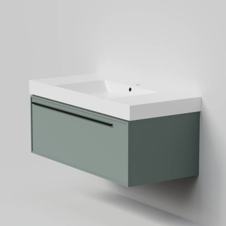 Тумба с раковиной La Fenice Elba Grigio NFNC-01-ELB-G-100-3-100 серо-зеленая матовая, 100 см