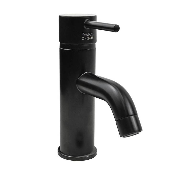 Смеситель для раковины Paini Cox 78PZ205 низкий, чёрный матовый PVD