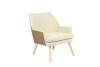 Кресло Stool Group Харви QH-8312K-WL 263-2+XC309-17 бежевый с коричневой экокожей, деревянные ножки