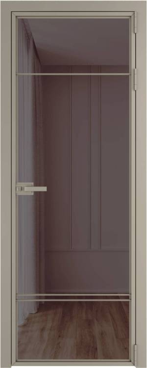 Межкомнатная дверь Profil Doors 4 AX цвет профиля Никель матовый, стекло безопасное 6 мм золотистая бронза 800x2000