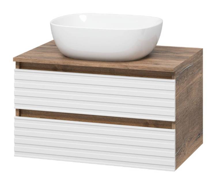 Тумба с раковиной Brevita Dakota - 70 Дуб Гала, Белый 43x70x48